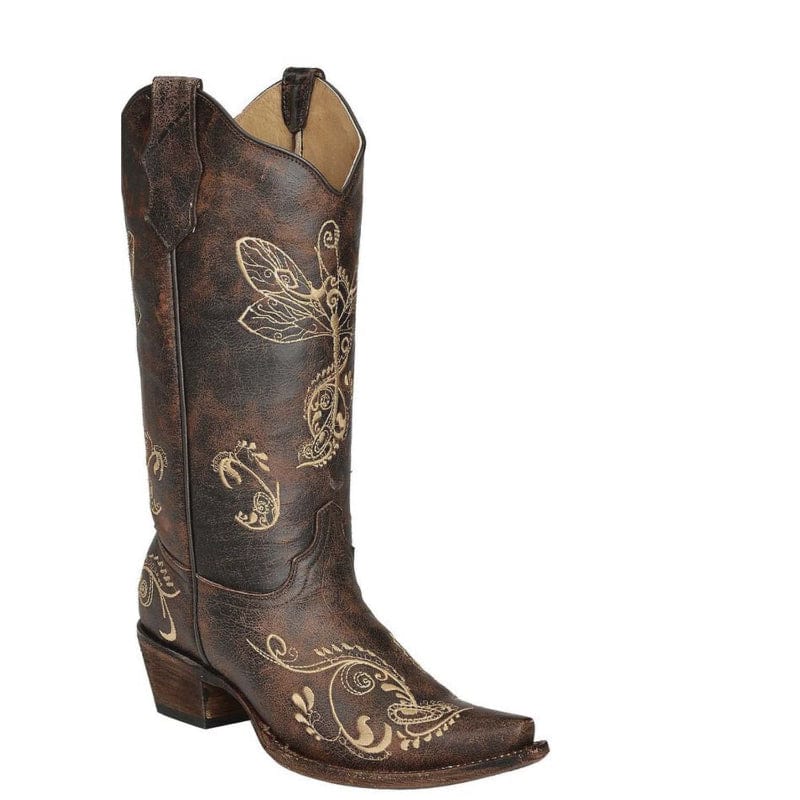 Circle G Womens Boots - Shoes Circle G Boots Womens Bone Dragonfly Embroidery