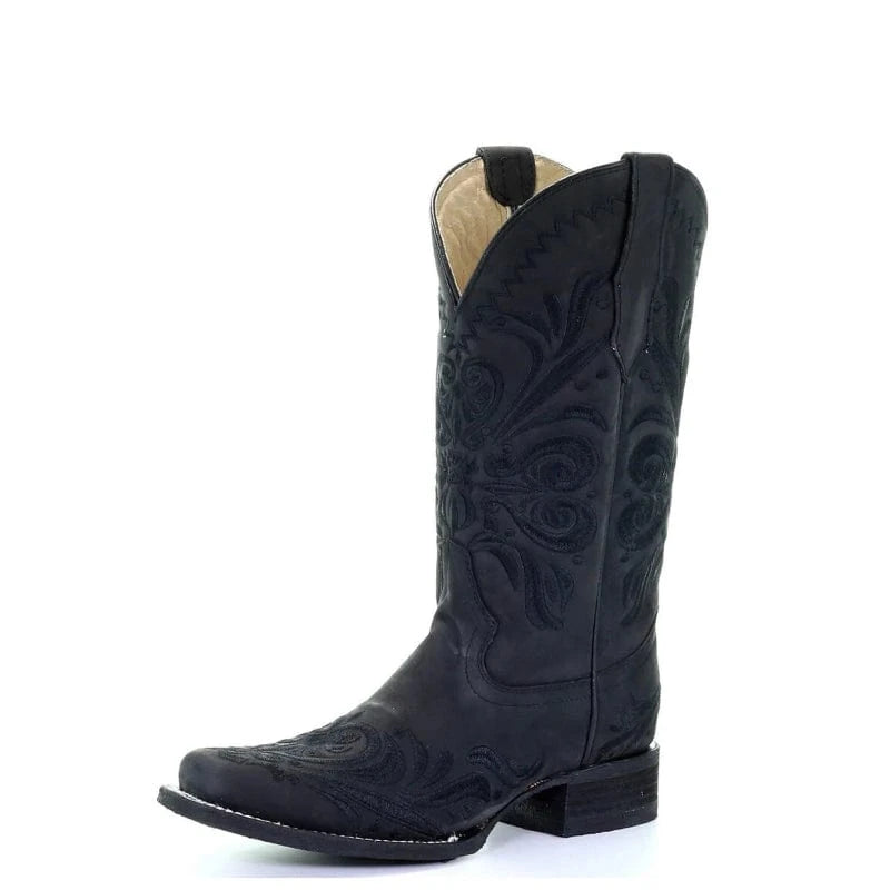Circle G Womens Boots - Shoes WMN 7.5 / Black Circle G Boots Womens Filigree Embroidery Square Toe