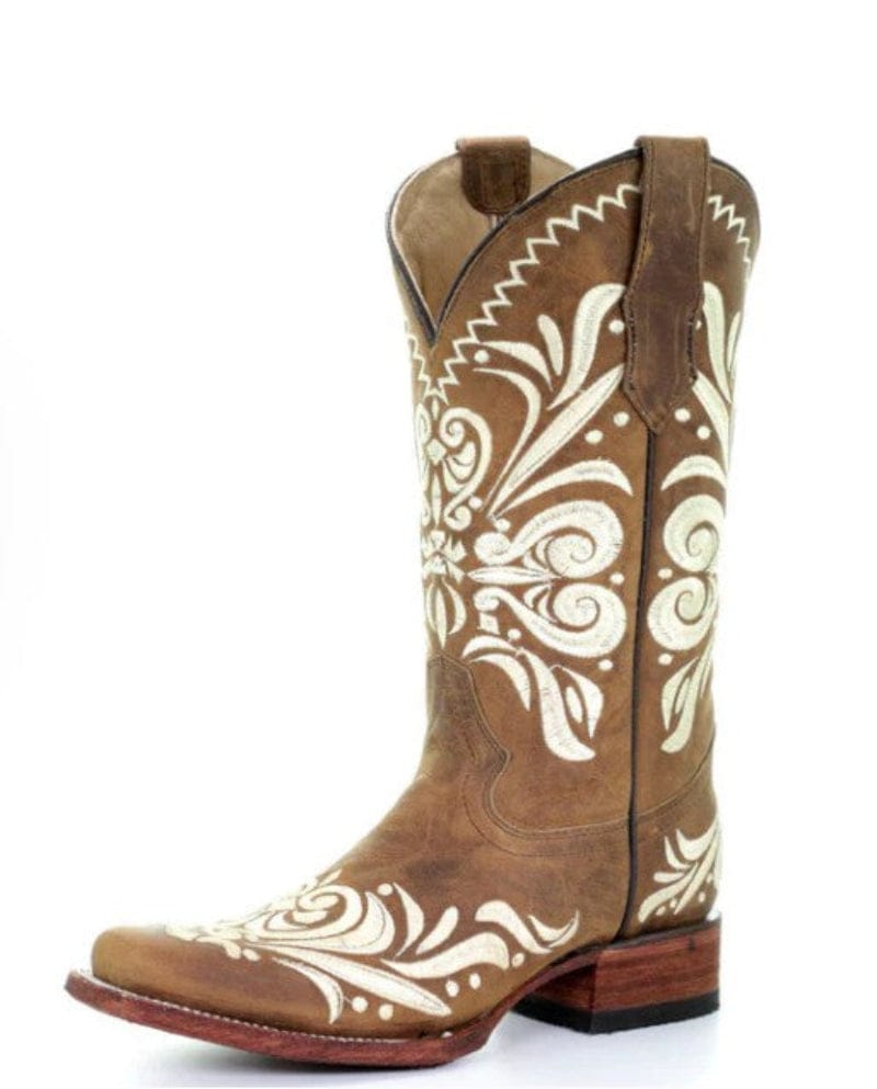 Circle G Womens Boots - Shoes WMN 7.5 / Tan Circle G Boots Womens Filigree Embroidery Square Toe