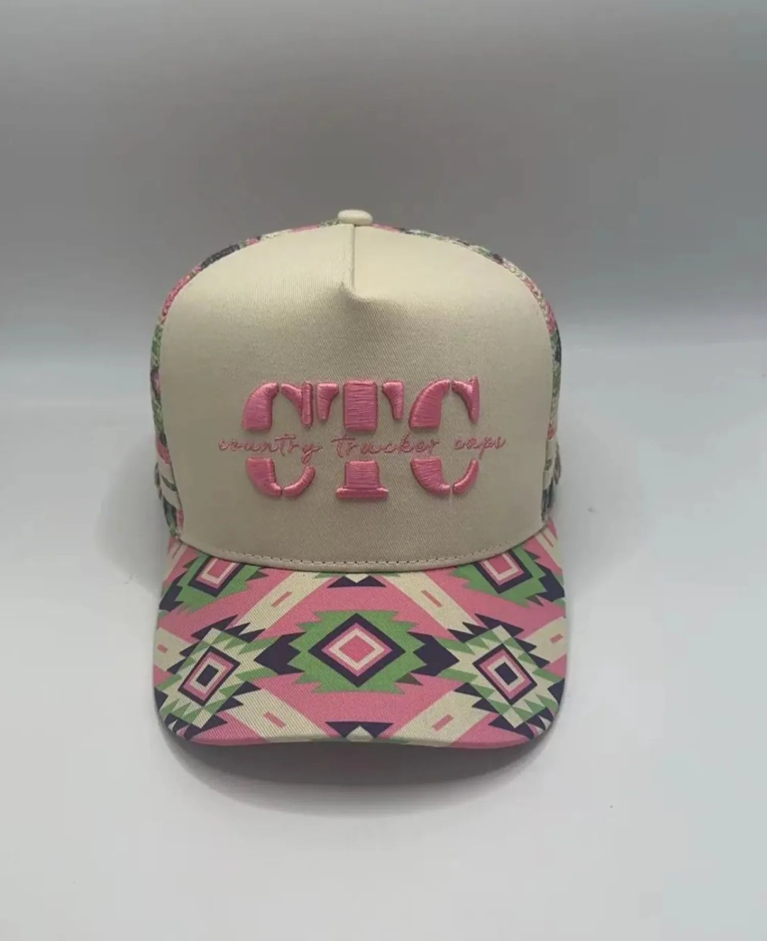 Country Trucker Caps Caps Beige/Pink/Green CTC Cap Trucker Multi Aztec Ponytail High Peak