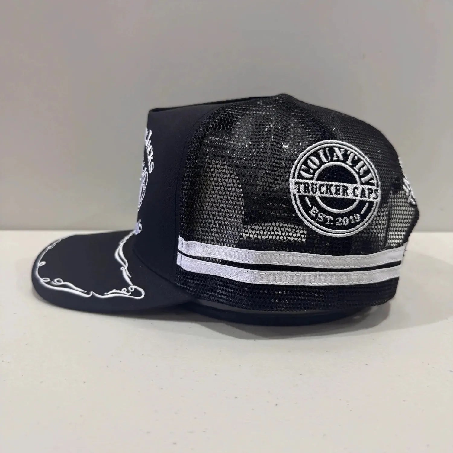 Country Trucker Caps Caps Black/White CTC Cap Trucker Drinkin Jacks