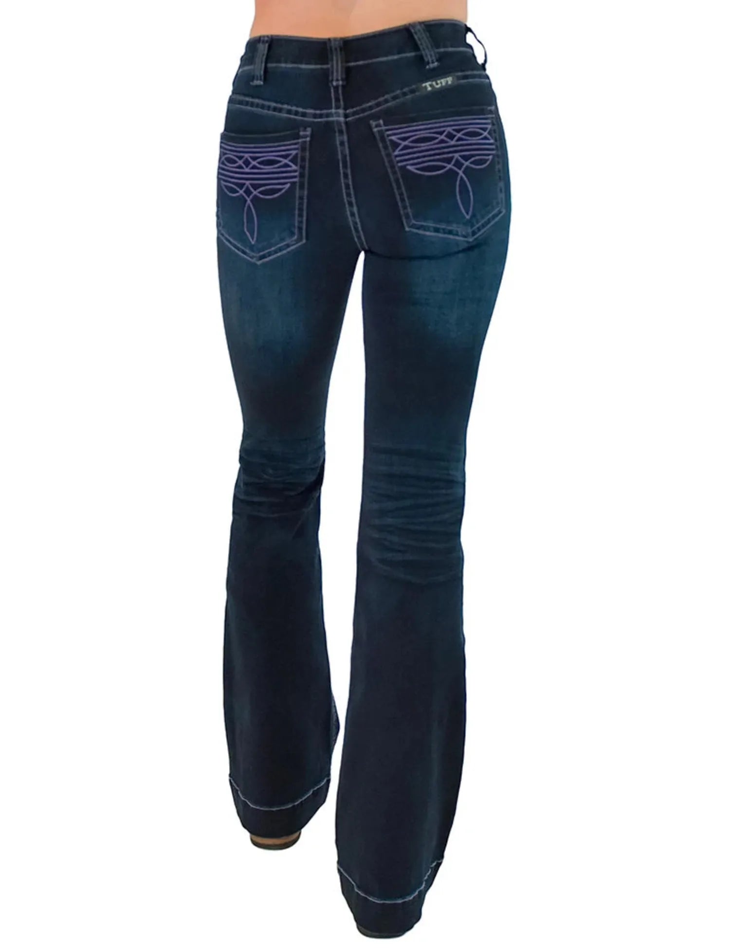 Cowgirl Tuff Womens Jeans Cowgirl Tuff Jeans Womens Purple Bootstitch Trouser High Rise