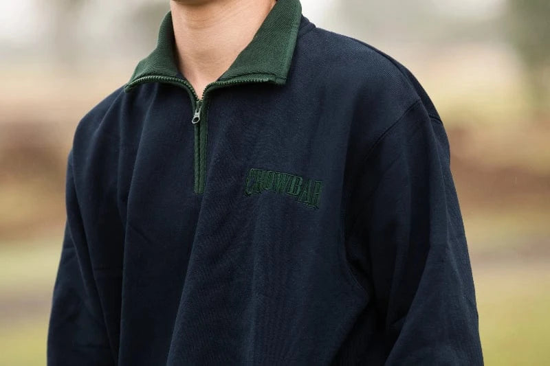 Crowbar Mens Jumpers, Jackets & Vests L / Navy Crowbar Jumper Mens 1/4 Zip