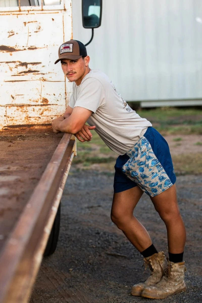 Crowbar Mens Shorts 30in / Happy Days/Navy Crowbar Shorts Mens Pauly Harlequin Drill