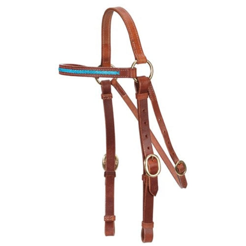 Fort Worth Bridles Cob / Harness Fort Worth Bridle Barcoo with Turquoise 3/4in