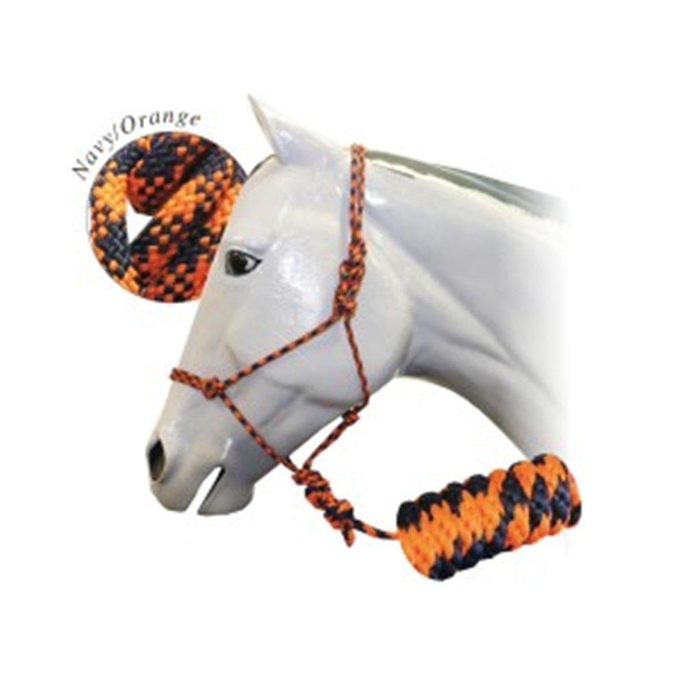 Fort Worth Halters Black/ Orange Fort Worth Rope Halter and Lead Set (FOR3500)