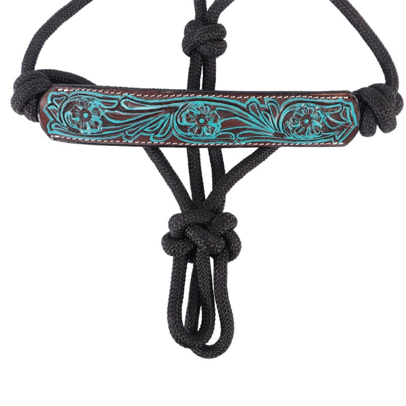 Fort Worth Halters Fort Worth Halter Leather Nose Turquoise Flower