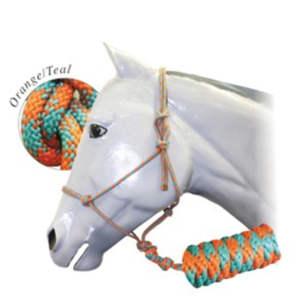 Fort Worth Halters Orange/Teal Fort Worth Rope Halter and Lead Set (FOR3500)