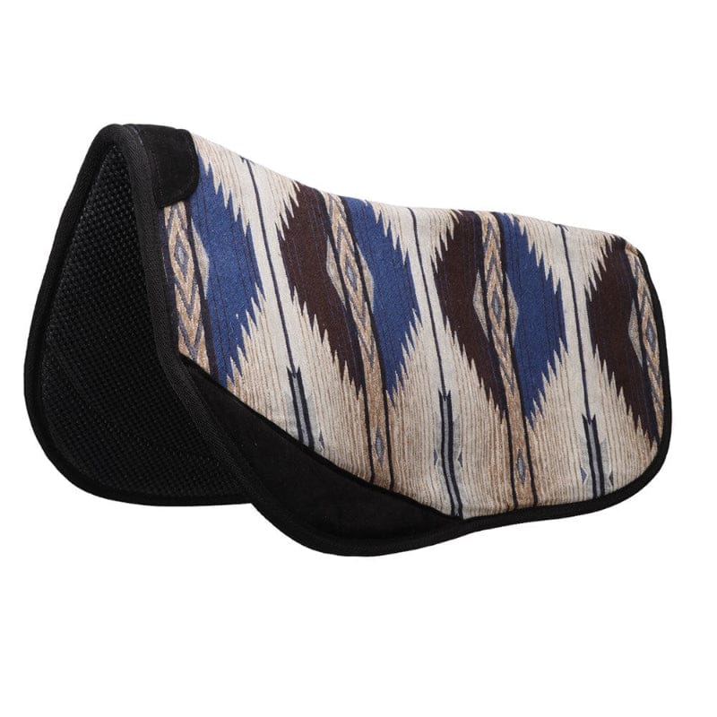 Fort Worth Saddle Pads Western 28x28in / Blue/Chocolate Fort Worth Saddle Pad Contoured Barrel