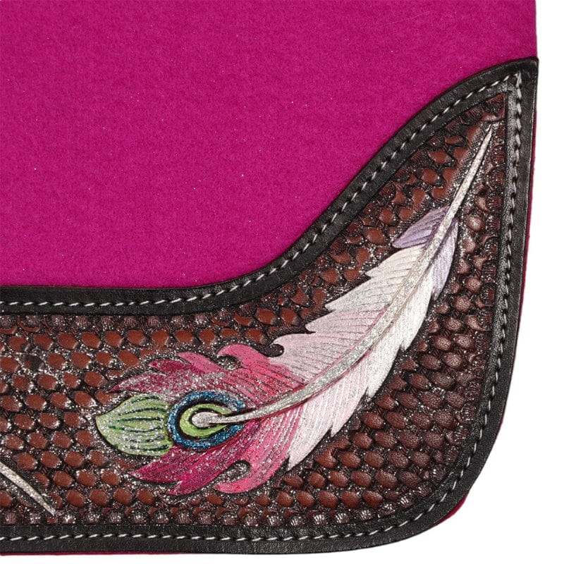 Fort Worth Saddle Pads Western Fort Worth Saddle Pad Feather Tooled Felt