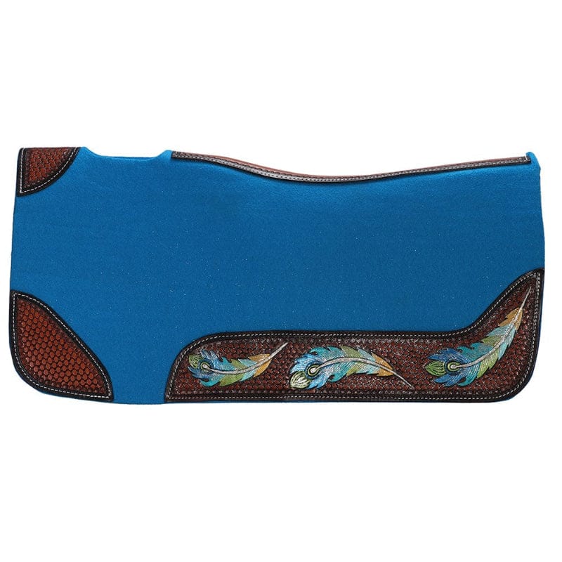 Fort Worth Saddle Pads Western Fort Worth Saddle Pad Feather Tooled Felt