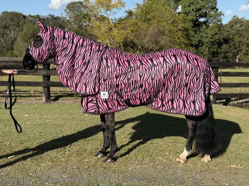 G Country Summer Horse Rugs 3ft0 / Pink/Black G Country Hooded Combo Mesh Zebra Mini