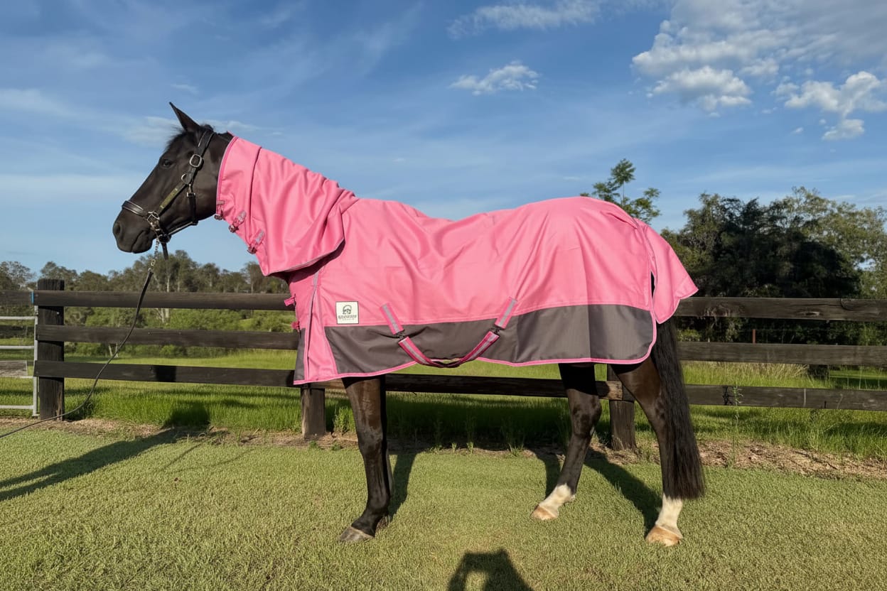 G Country Winter Horse Rugs 4ft6 / Pink/Grey G Country Combo Rainsheet Mystica