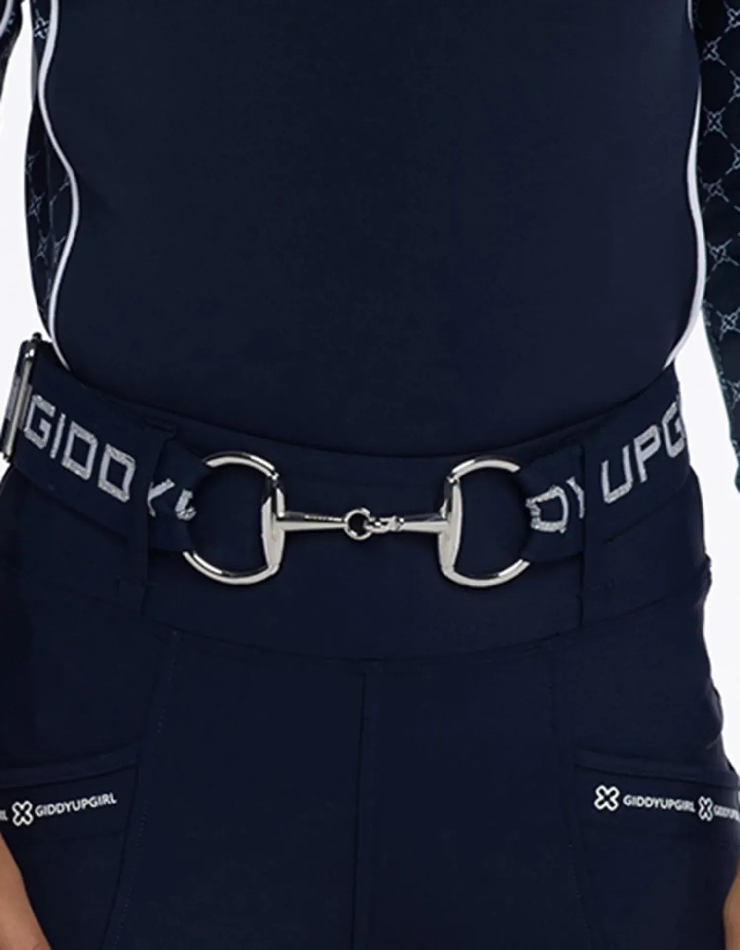 Giddy Up Girl Kids Belts Navy Giddy Up Girl Belt Cecelia Snaffle Bit