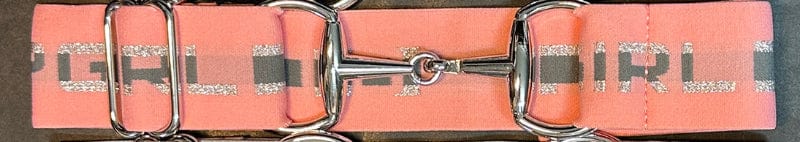 Giddy Up Girl Kids Belts Pink/Grey Giddy Up Girl Belt Girls Ivy Snaffle Bit Stretch