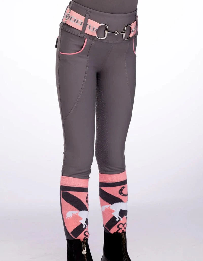 Giddy Up Girl Kids Jodhpurs - Breeches 04 / Pink/Grey Giddy Up Girl Tights Girls Ivy