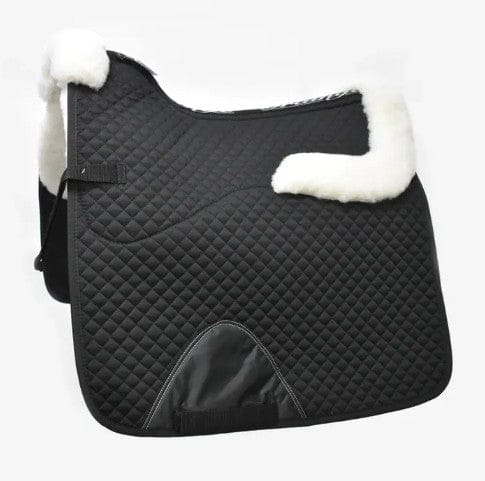 Grainge Saddle Pads English Full / Black/White Grainge Dressage Saddlecloth with Merino Wool Sheepskin
