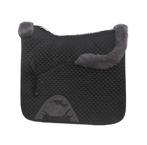 Grainge Saddle Pads English Full / Black with Grey Grainge Dressage Saddlecloth with Merino Wool Sheepskin