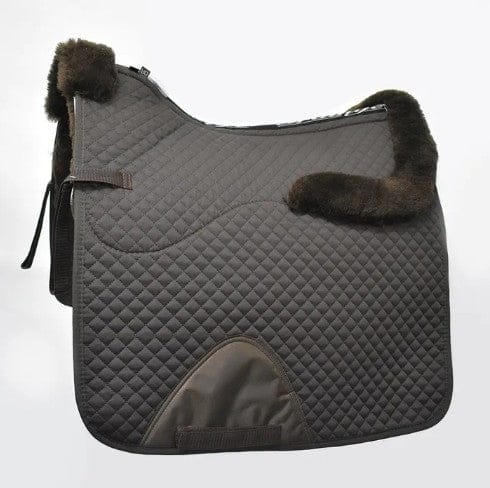Grainge Saddle Pads English Full / Brown Grainge Dressage Saddlecloth with Merino Wool Sheepskin