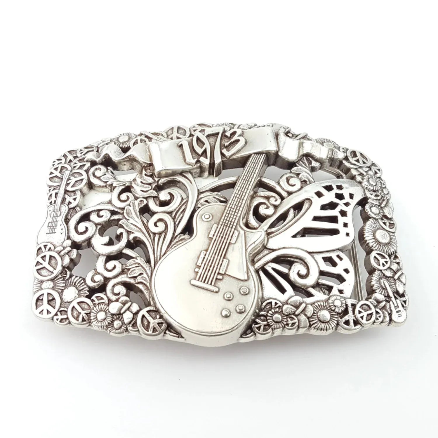 Gympie Saddleworld Belt Accessories Belt Buckle with Guitar and Floral Designs