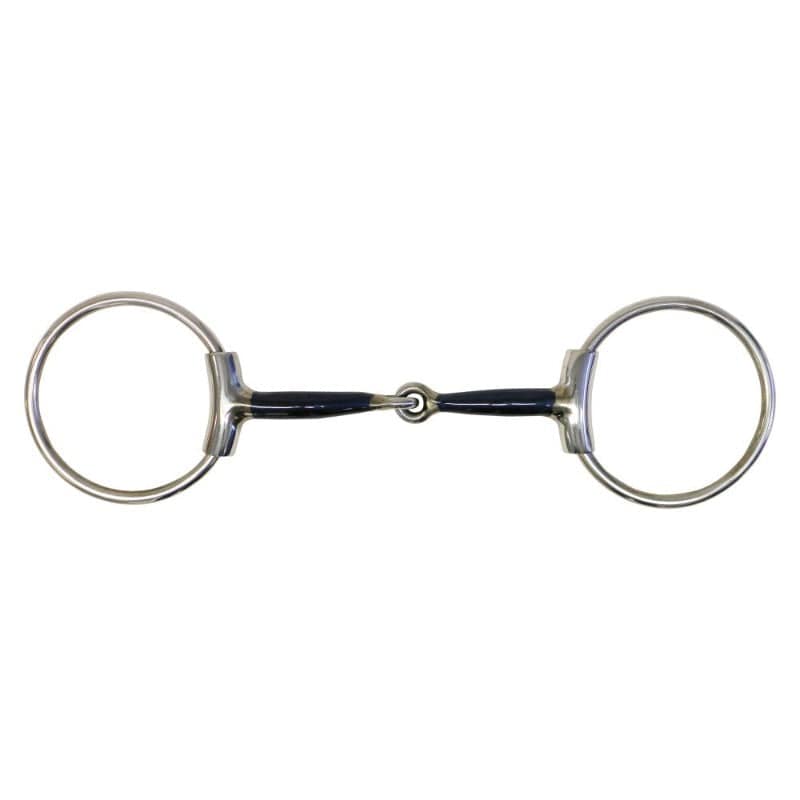 Gympie Saddleworld Bits Cob Fort Worth Blue Sweet Iron with Copper Inlays Loose Ring Bit