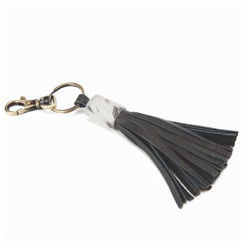 Leather Tassel Key Ring - Fawn Bovine