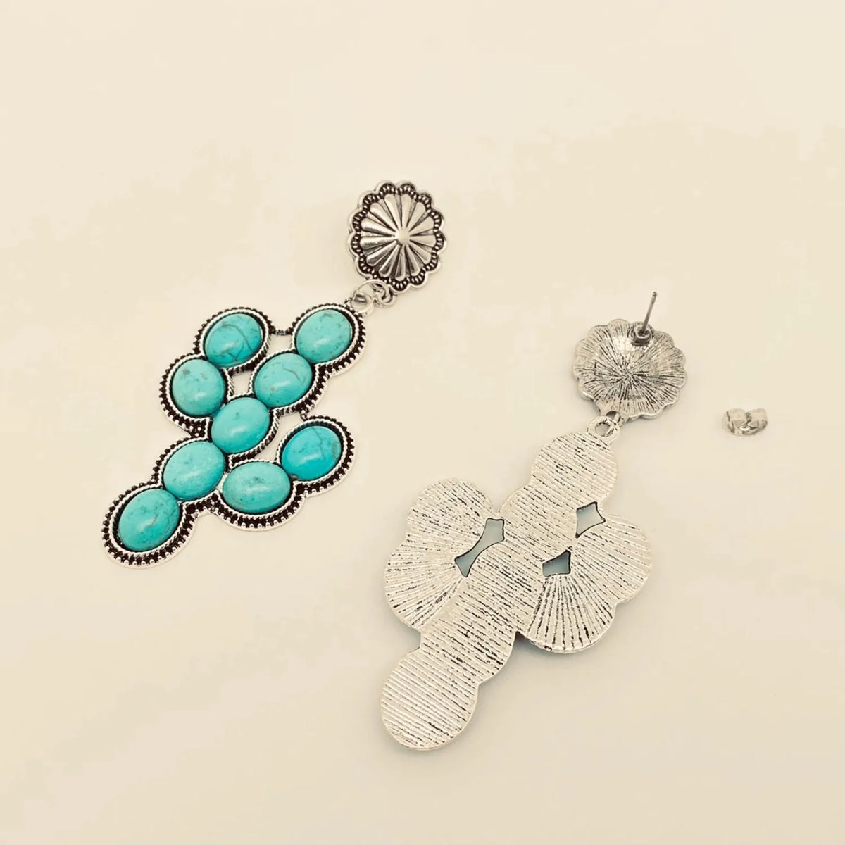 Gympie Saddleworld & Country Clothing Jewellery Western Style Earrings Turquoise Cactus