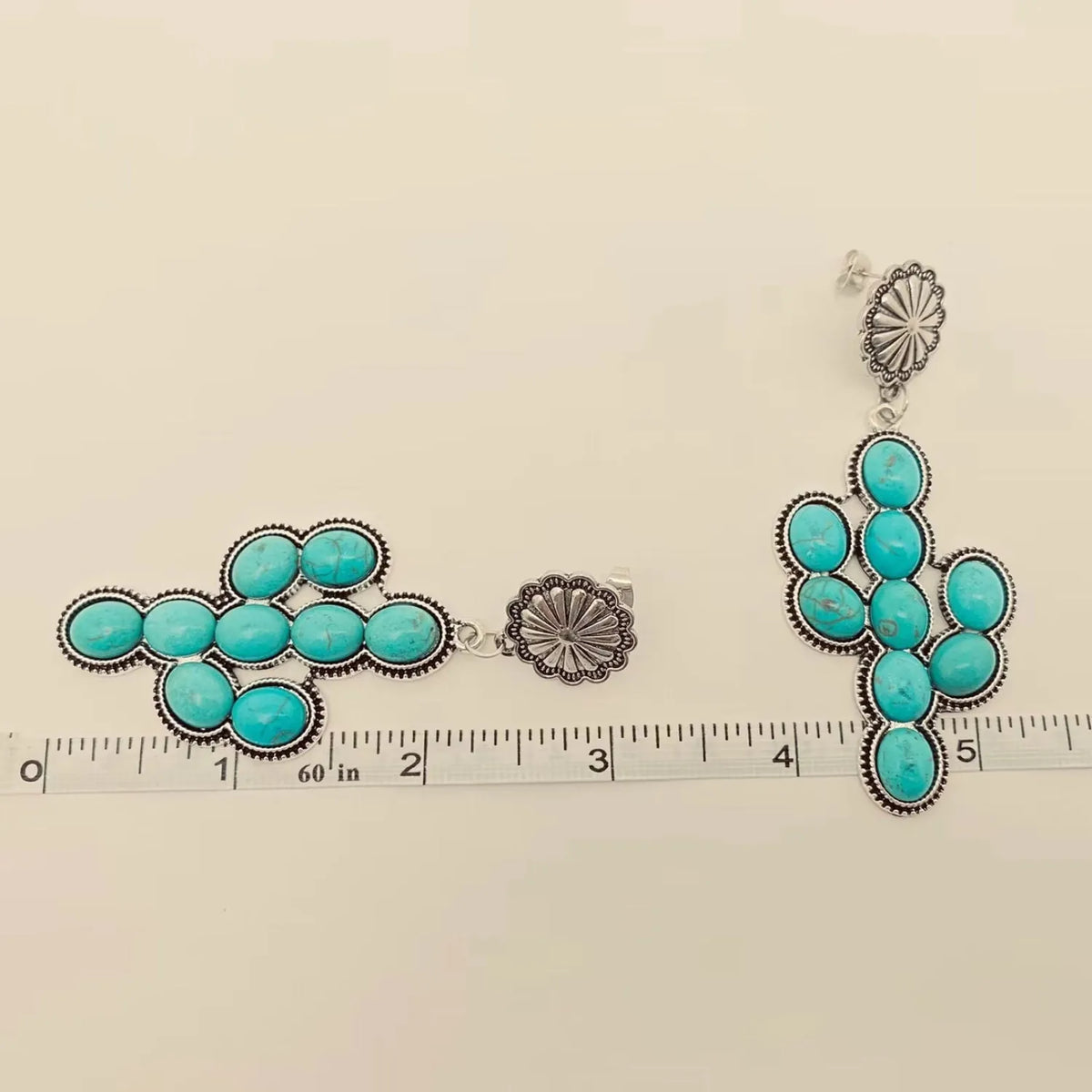 Gympie Saddleworld & Country Clothing Jewellery Western Style Earrings Turquoise Cactus