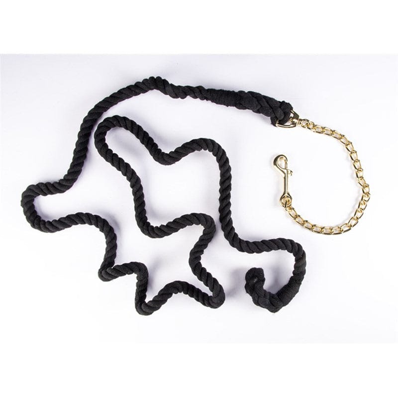 Gympie Saddleworld & Country Clothing Lead Ropes Black Heavy Cotton Chain Lead Rope 8ft 2.44m