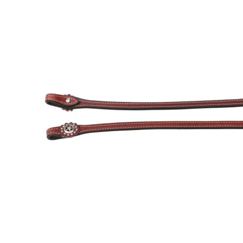 Gympie Saddleworld & Country Clothing Reins Chestnut Weaver Texas Star Collection Split Reins
