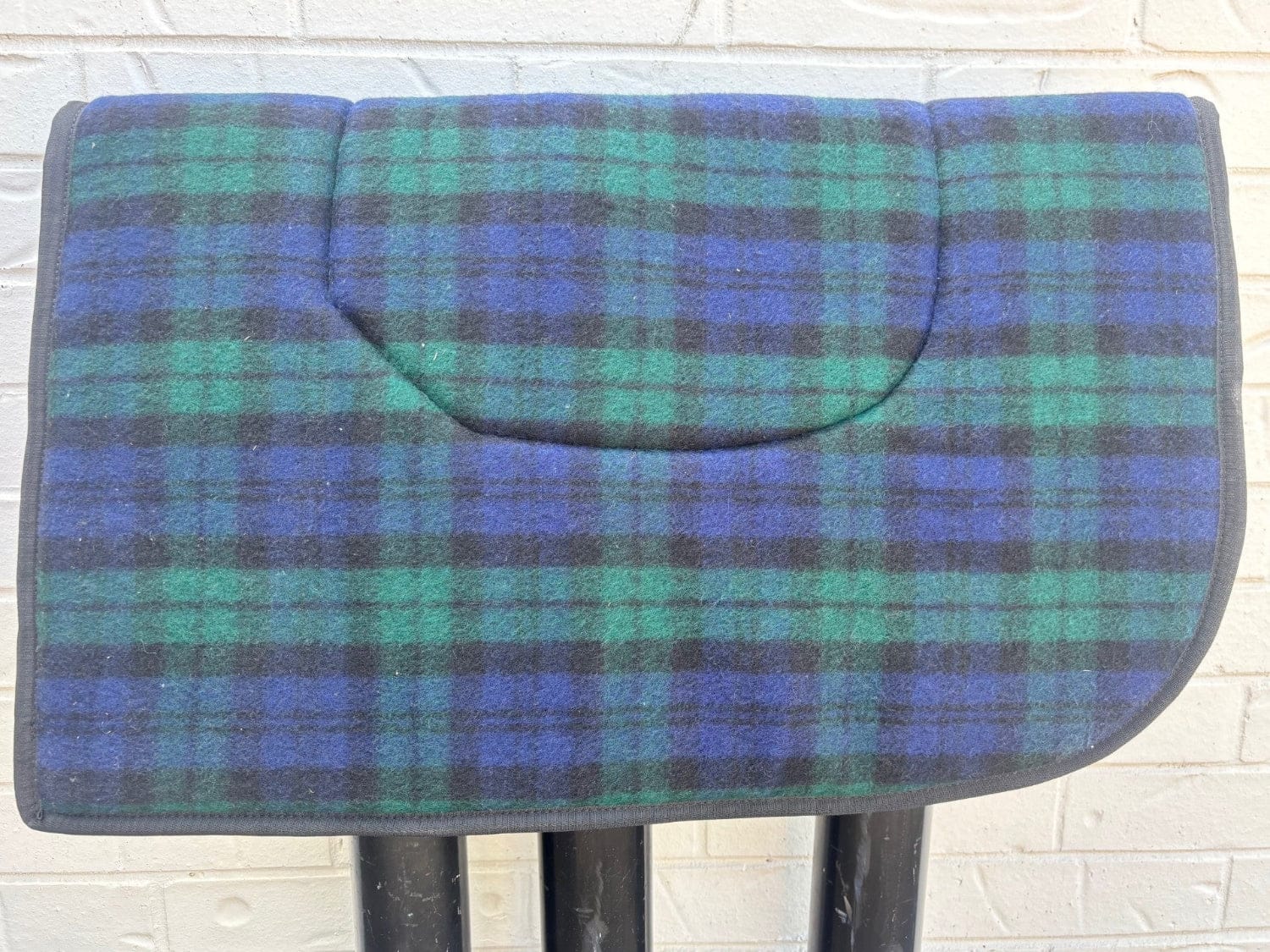 Gympie Saddleworld & Country Clothing Saddle Pads Western Green/Blue Check Handmade Wool Saddlecloth