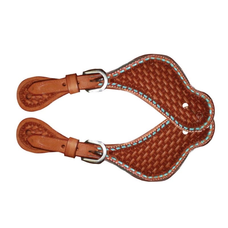 Gympie Saddleworld & Country Clothing Spur Straps Fort Worth Turquoise Basket Spur Straps