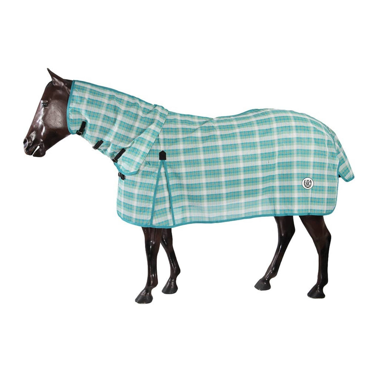 Gympie Saddleworld & Country Clothing Summer Horse Rugs 6ft0 / Teal/White PVC Mesh Combo Check