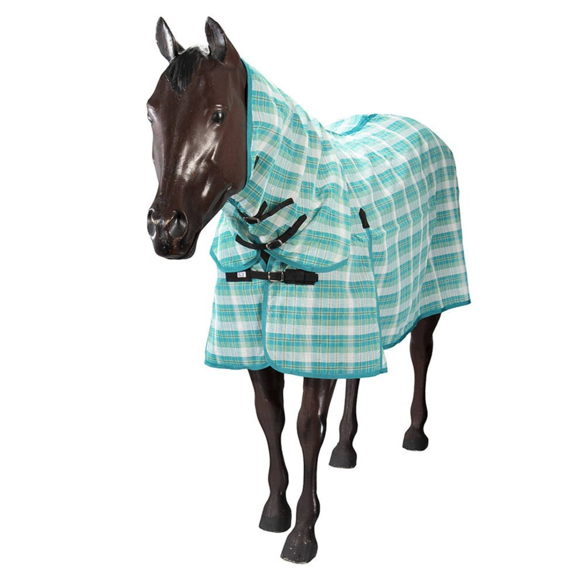 Gympie Saddleworld & Country Clothing Summer Horse Rugs 6ft0 / Teal/White PVC Mesh Combo Check