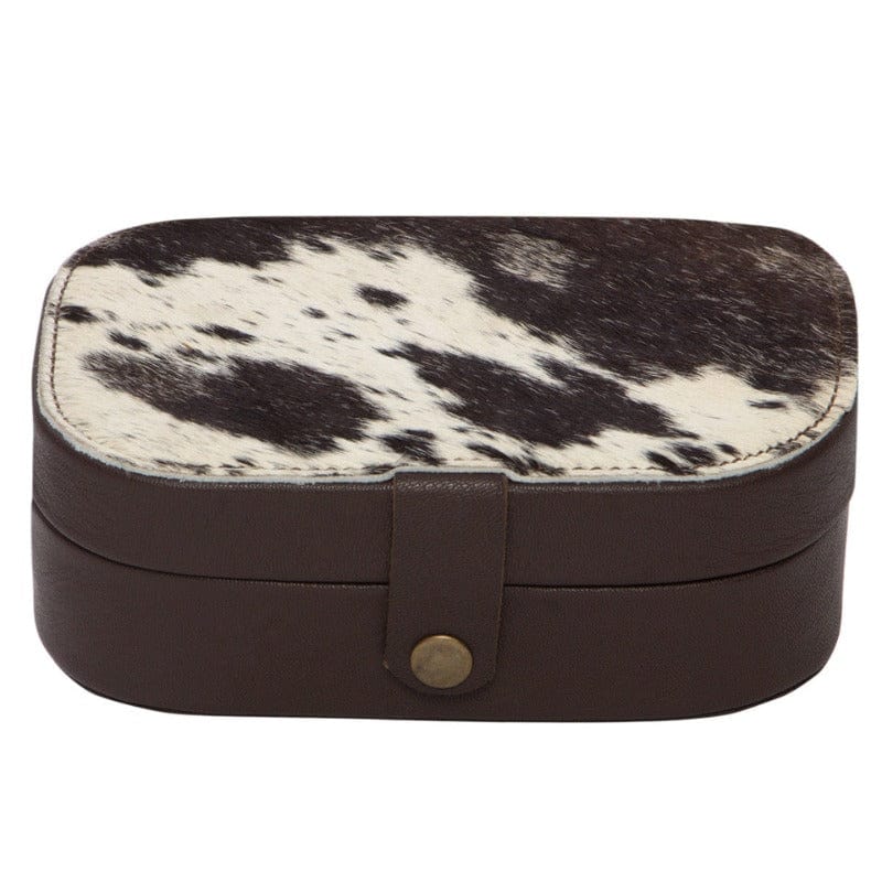 Gympie Saddleworld Gifts & Homewares Brown Cowhide Travel Jewellery Box