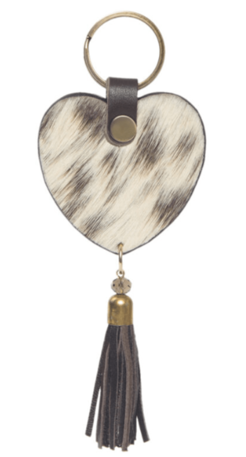 Gympie Saddleworld Gifts & Homewares Dark Brown Heart Key Ring with Tassel