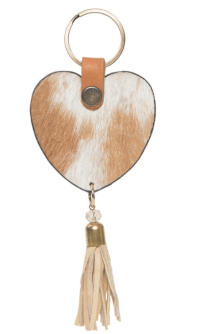 Gympie Saddleworld Gifts & Homewares Tan Heart Key Ring with Tassel