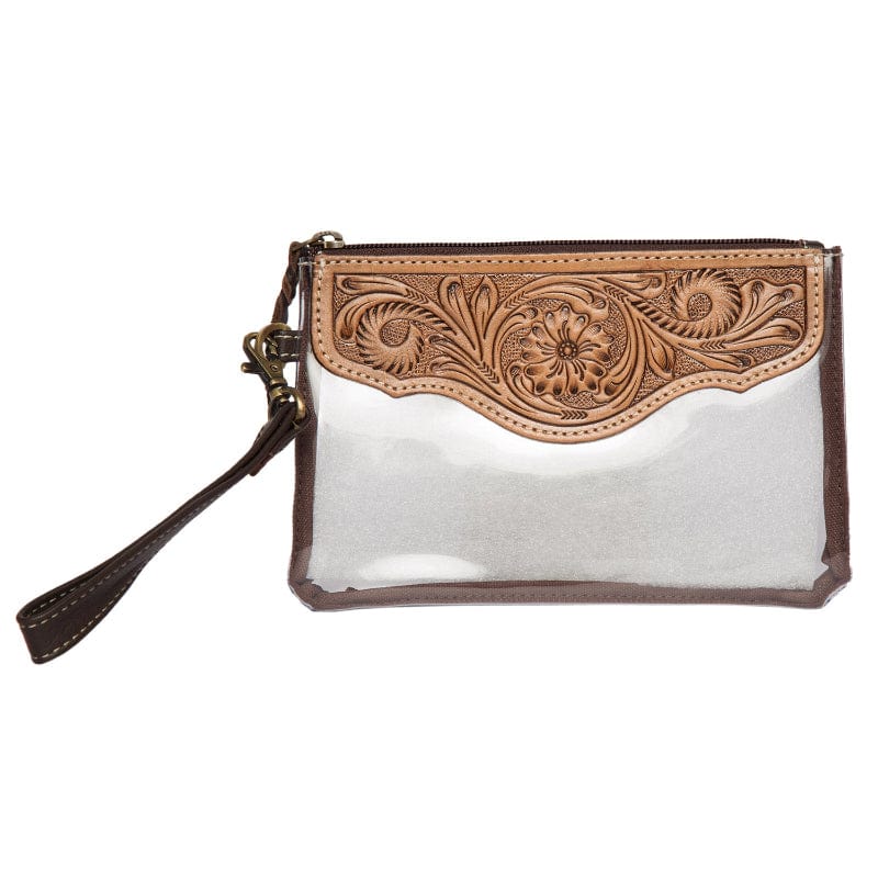 Gympie Saddleworld Handbags & Wallets Brown Leather Tooled Clutch