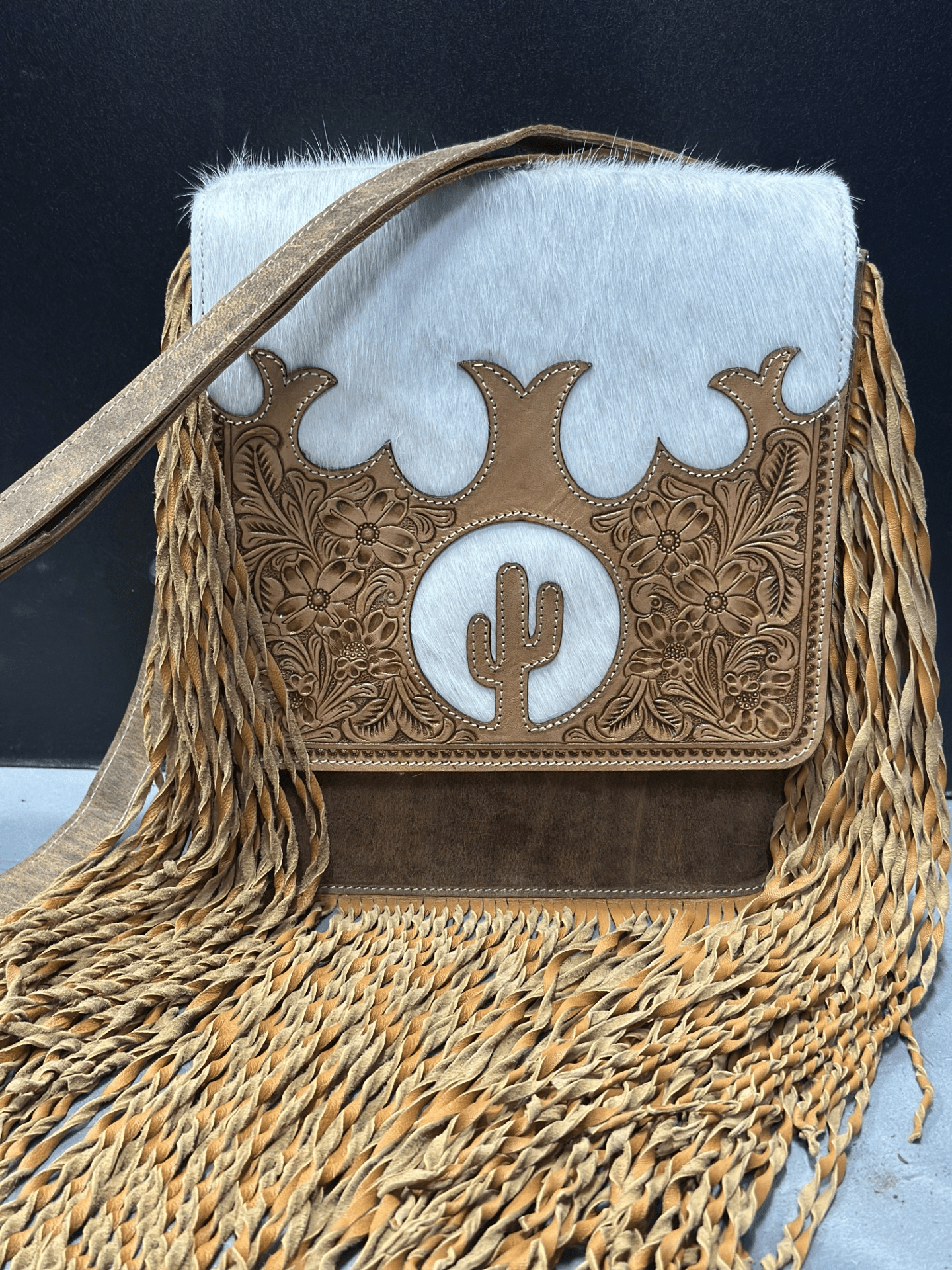 Gympie Saddleworld Handbags & Wallets Cowhide Handbag with Fringe