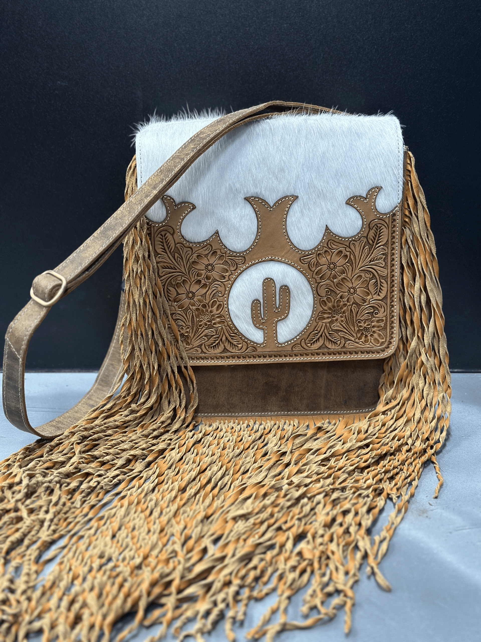 Gympie Saddleworld Handbags & Wallets Cowhide Handbag with Fringe
