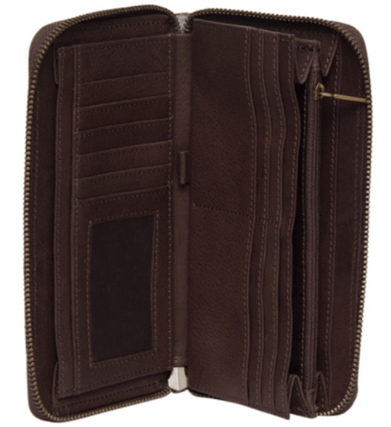 Gympie Saddleworld Handbags & Wallets Cowhide & Tooled Wallet with Boot Stitch