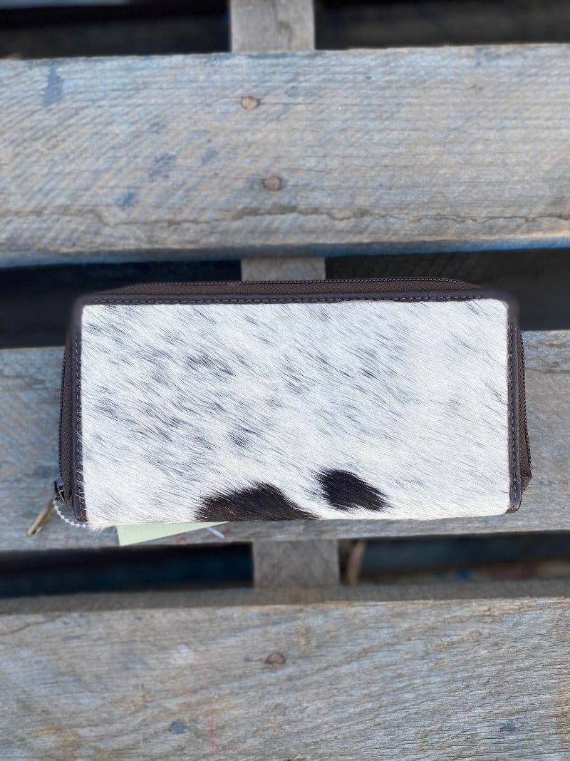 Gympie Saddleworld Handbags & Wallets Dark Brown Leather Cowhide Wallet with Zip (MONTREAL)