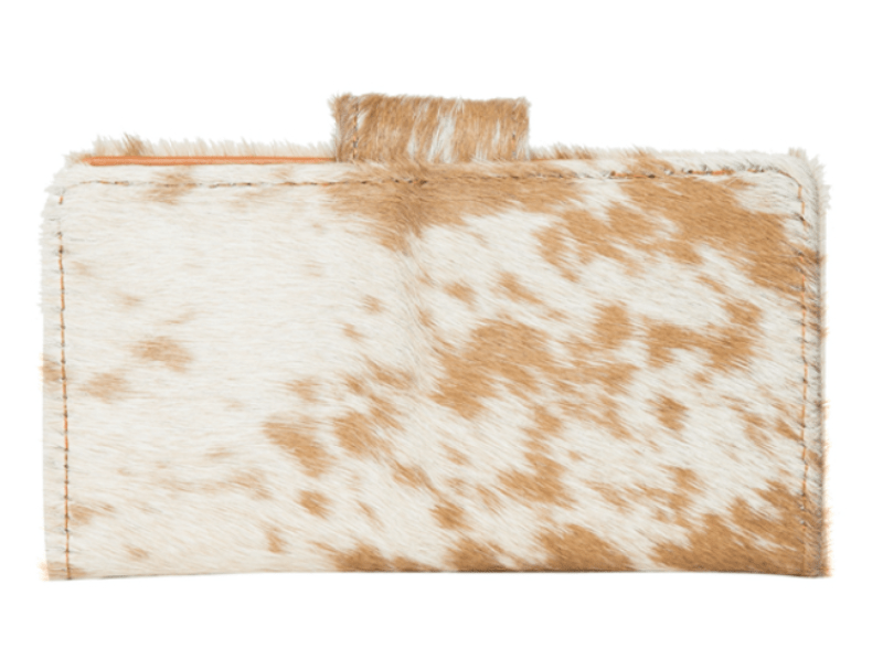 Gympie Saddleworld Handbags & Wallets Tan/White Cowhide Wallet