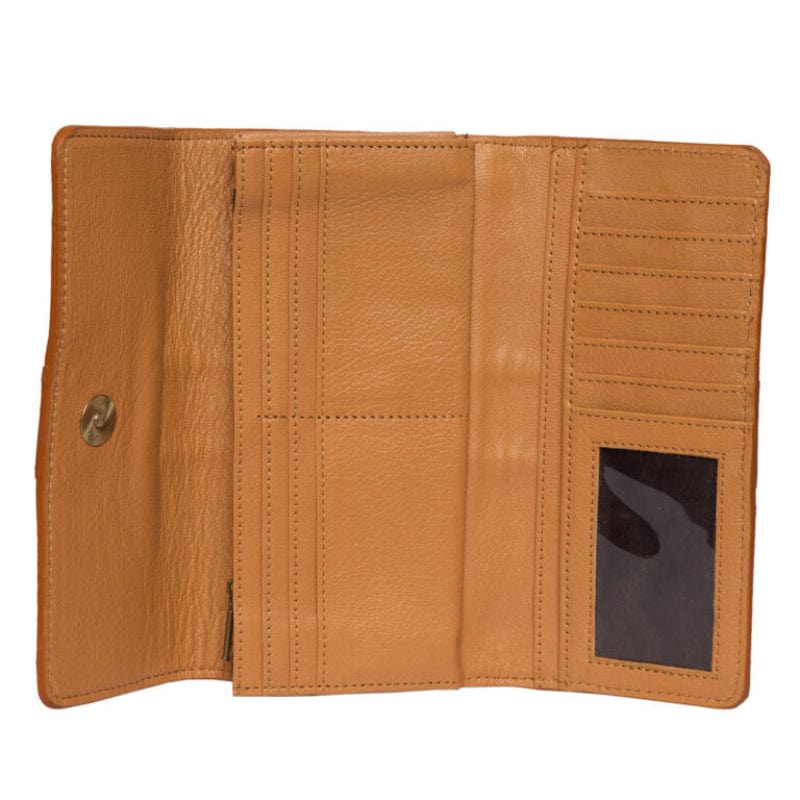 Gympie Saddleworld Handbags - Wallets Trifold Wallet Cowhide Hand Painted Tooling