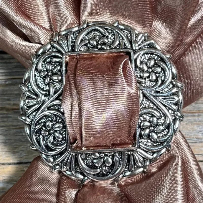 Gympie Saddleworld Jewellery Silver Round Belt Buckle Scarf Slide