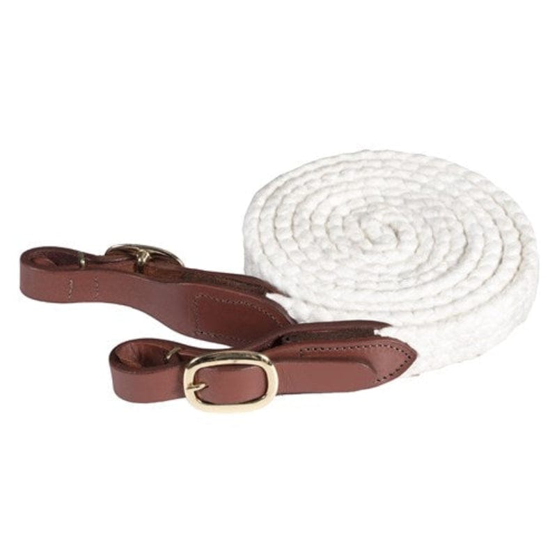 Gympie Saddleworld Reins White COTTONFIELDS ROPING REIN (WES3080)