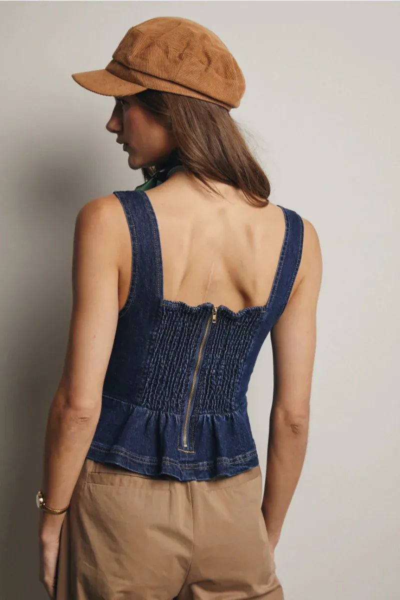 Gympie Saddleworld Womens Shirts Denim Lace Up Top Womens Corset