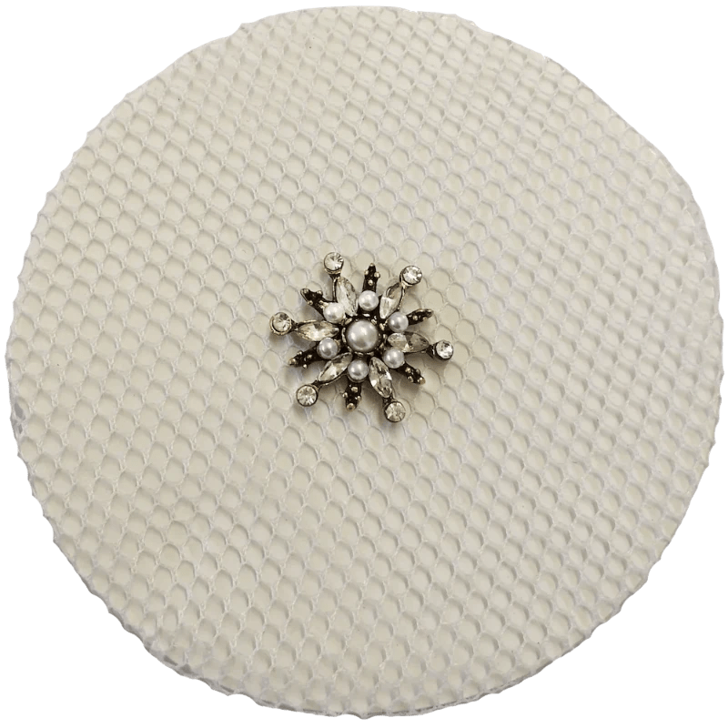 Hamag Hair Accessories M / White Hamag Hair Net Nylon with Diamond Floret