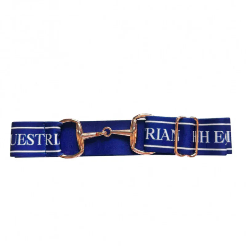 Hampton and Harlow Equestrian Womens Belts Navy HH Equestrian Snaffle Belt Logo