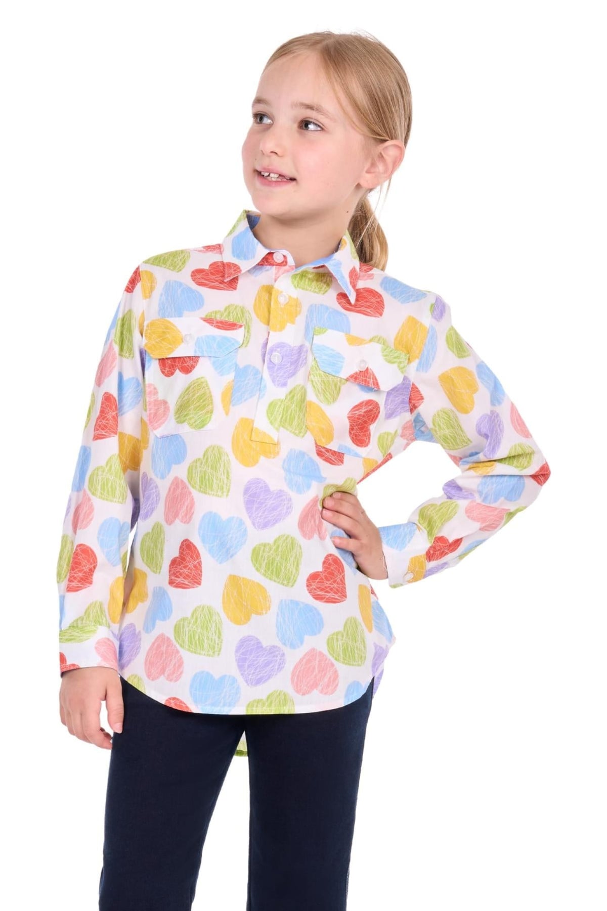 Hard Slog Kids Shirts 04 / Multi Hard Slog Shirt Girls Polly 1/2 Button